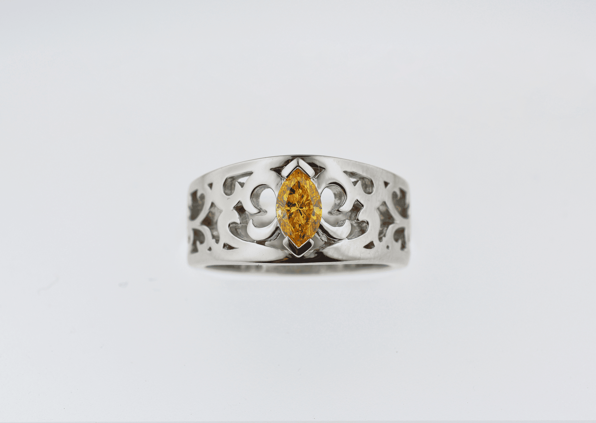 Natural Cognac Colored Diamond Fashion Ring